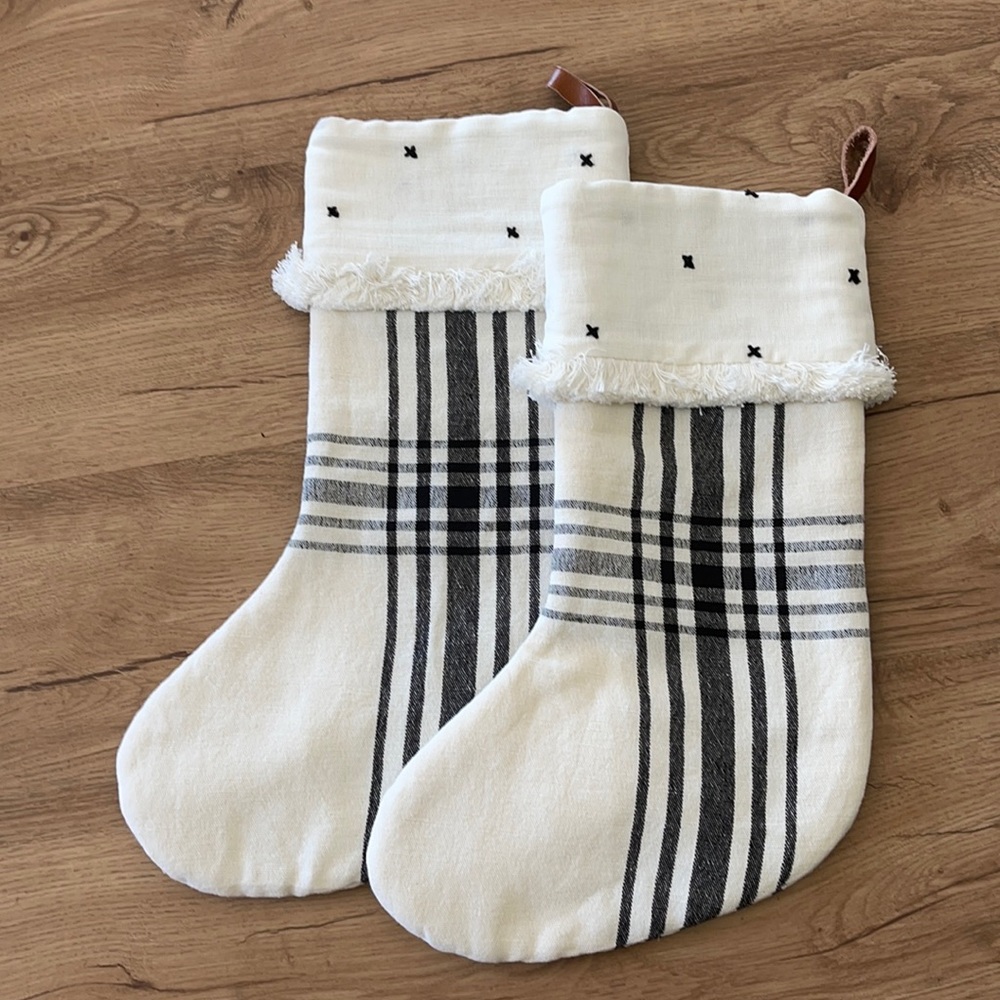 ***Discontinued*** Set of 2 Hearth & Hand Christmas Stockings.